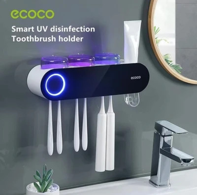 جامسواک دیواری هوشمند Ecoco استریلیزاسیون UV مسواک مدل E2110 ضمانت سلامت دستگاه