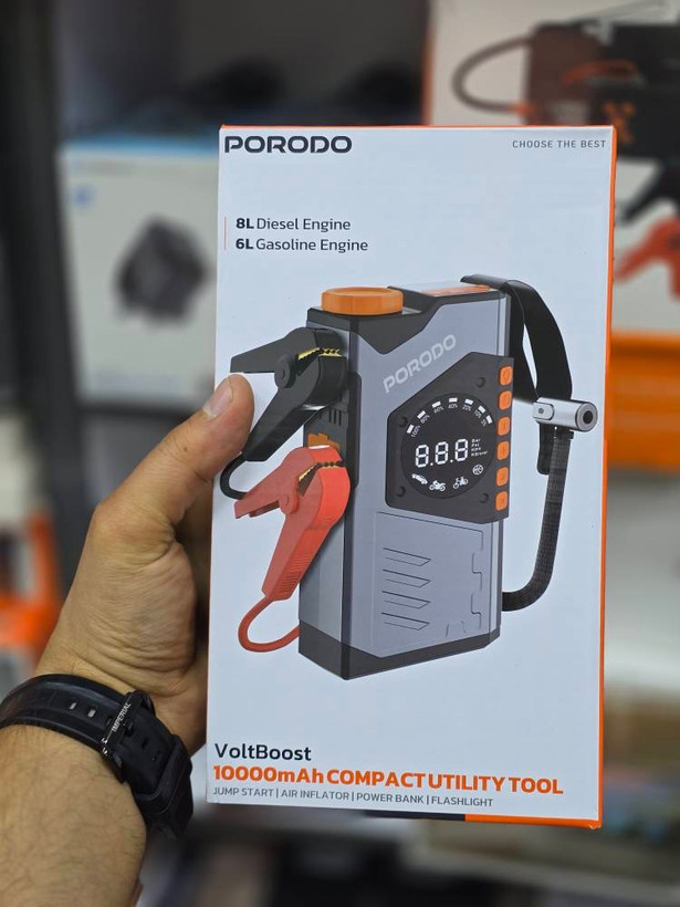 جامپ استارتر چندکاره Porodo مدل VoltBoost PDPBA10GY ضمانت سلامت گارانتی تست و مرجوعی در صورت ایراد ارسال فوری