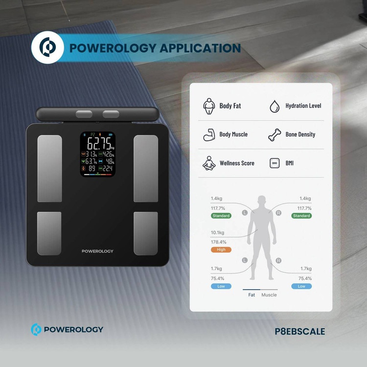 ترازو هوشمند پاوِرولوژی (Powerology Smart Scale) مدل P8EBSCALE ضمانت سلامت گارانتی تست و مرجوعی در صورت ایراد ارسال فوری