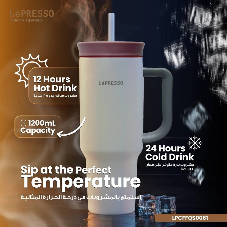 ماگ مسافرتی و عایقدار برند LePRESSO مدل QuirkSip Insulated Tumbler (با کد محصول LPCFFQS0061) ضمانت سلامت گارانتی تست و مرجوعی در صورت ایراد ارسال فوری