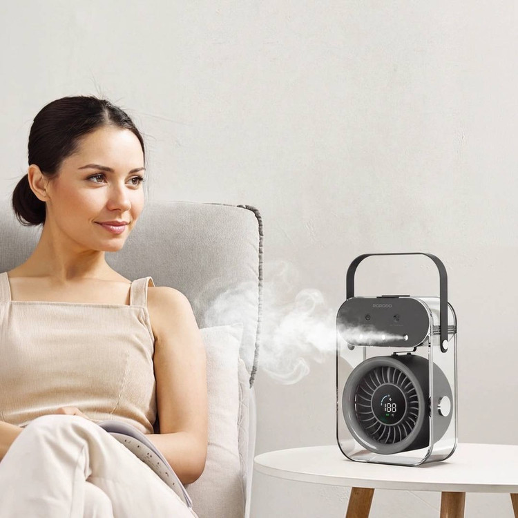 پنکه شارژی و رطوبتساز (مِست فن - Mist Fan) قابل حمل از برند Porodo Lifestyle مدل PDLFSTZH26 ضمانت سلامت گارانتی تست و مرجوعی در صورت ایراد ارسال فوری