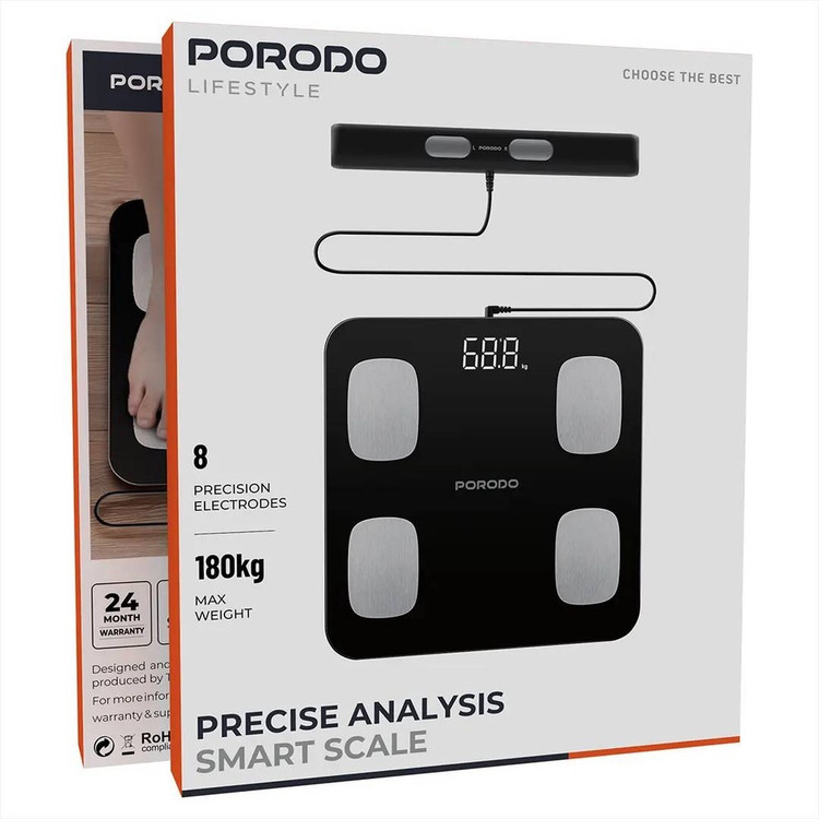 ترازو و آنالیزور هوشمند بدن Porodo مدل PDLFST089BK ضمانت سلامت گارانتی تست و مرجوعی در صورت ایراد ارسال فوری