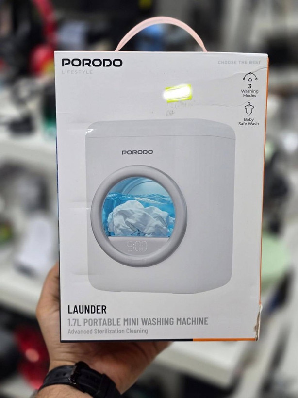 مینی لباسشویی پرتابل و مسافرتی Porodo Lifestyle مدل Launder PDLFSTBPM9 ضمانت سلامت گارانتی تست و مرجوعی در صورت ایراد ارسال فوری