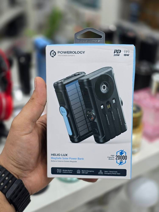 پاوربانک سولار ۲۰۰۰۰ پاورلوژی (Powerology) کد CHAW53 مدل HELIO LUX پاوربانک خورشیدی ضمانت سلامت گارانتی تست ومرجوعی در صورت ایراد ارسال فوری
