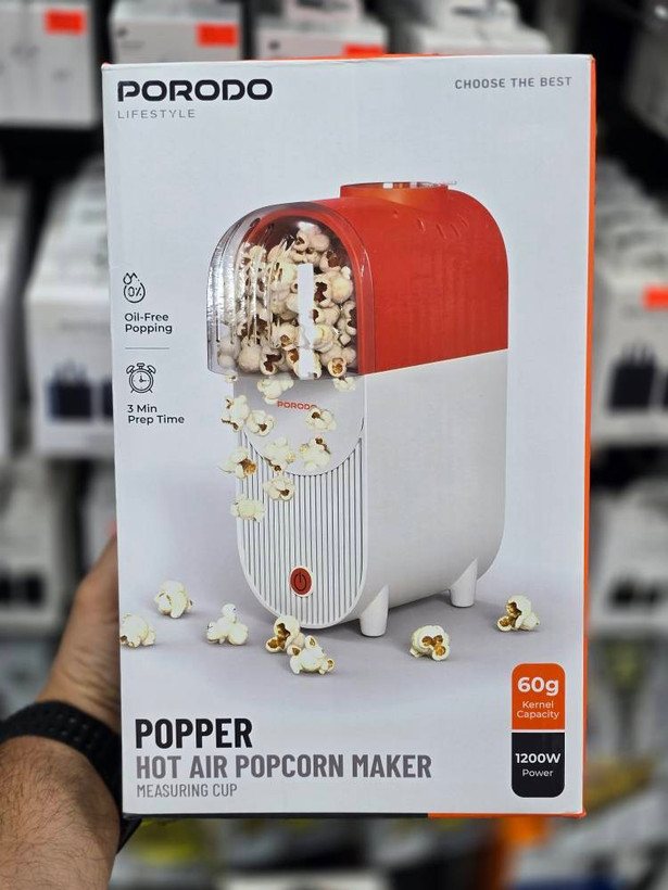 پاپکورن ساز برقی (Air Popper) مدل STN005 برند Porodo Lifestyle ضمانت سلامت گارانتی تست ومرجوعی در صورت ایراد ارسال فوری